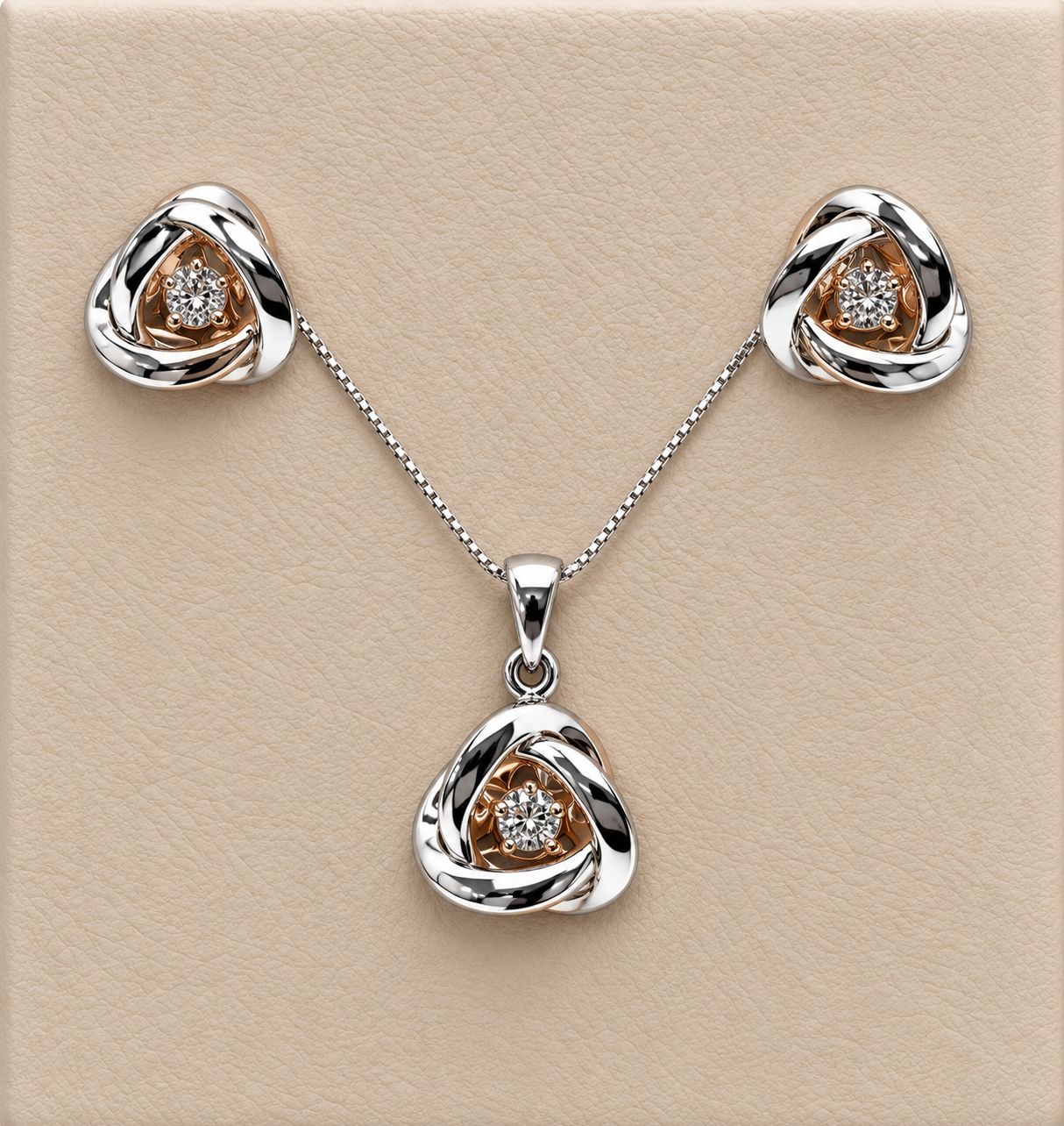 Fluttering Diamond (0.10ct) Intertwined Pendant