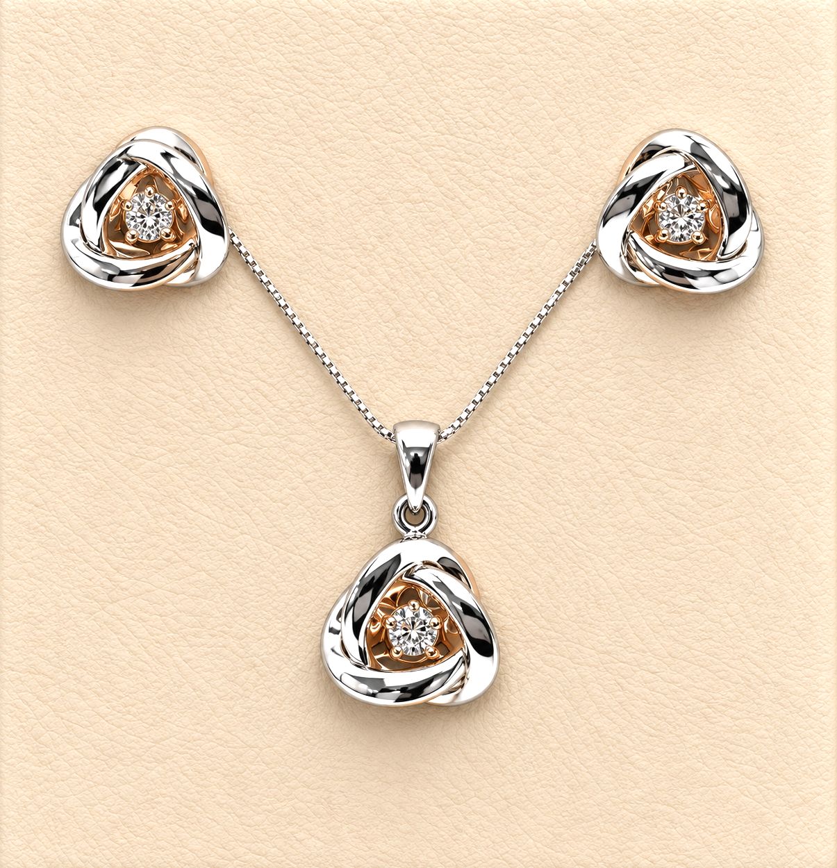Fluttering Diamond Intertwined Pendant