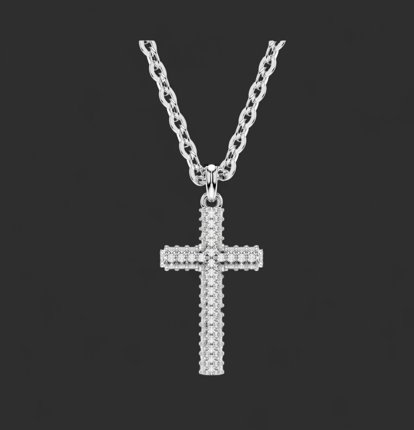 Insigne Pendant, Pavé, Cross, White- 5675577