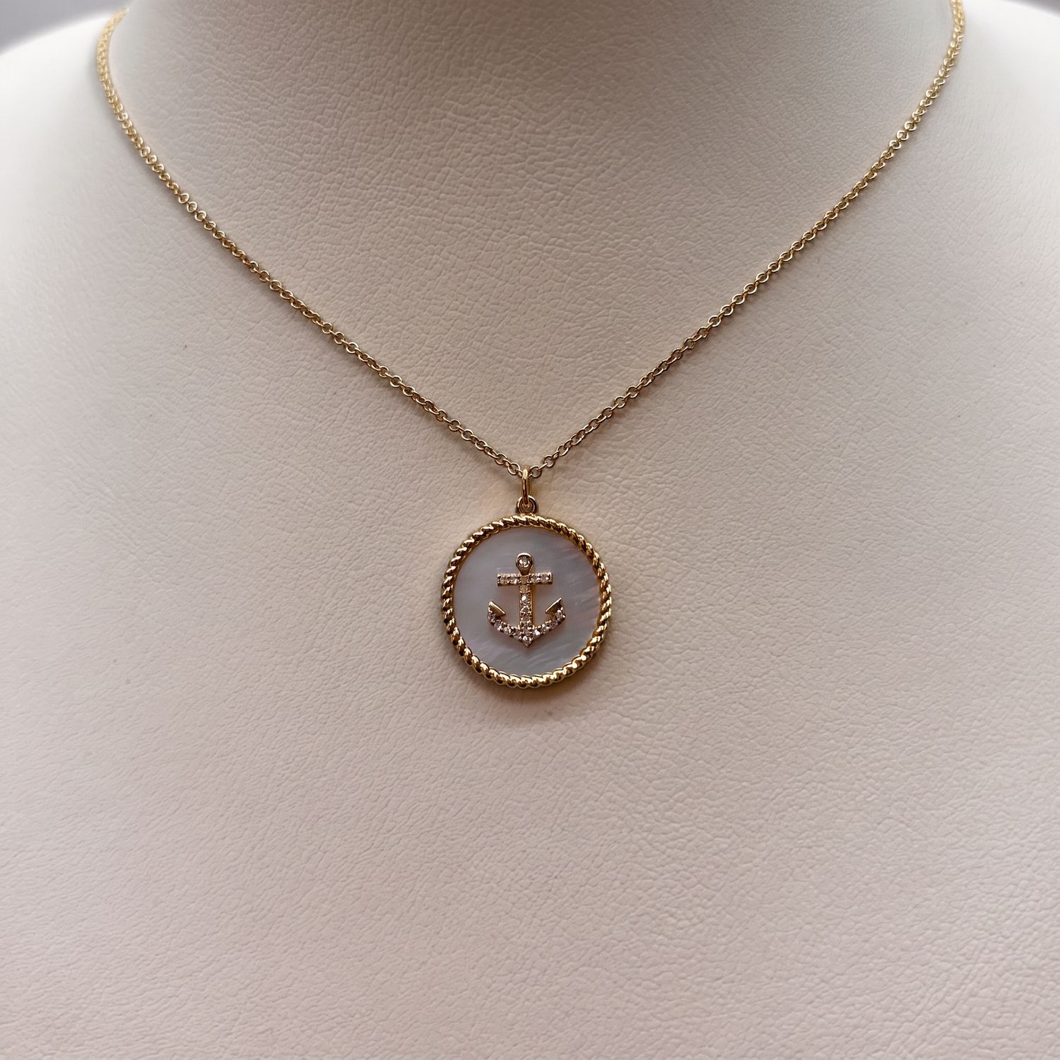 Mother of Pearl &amp; Anchor Pendant