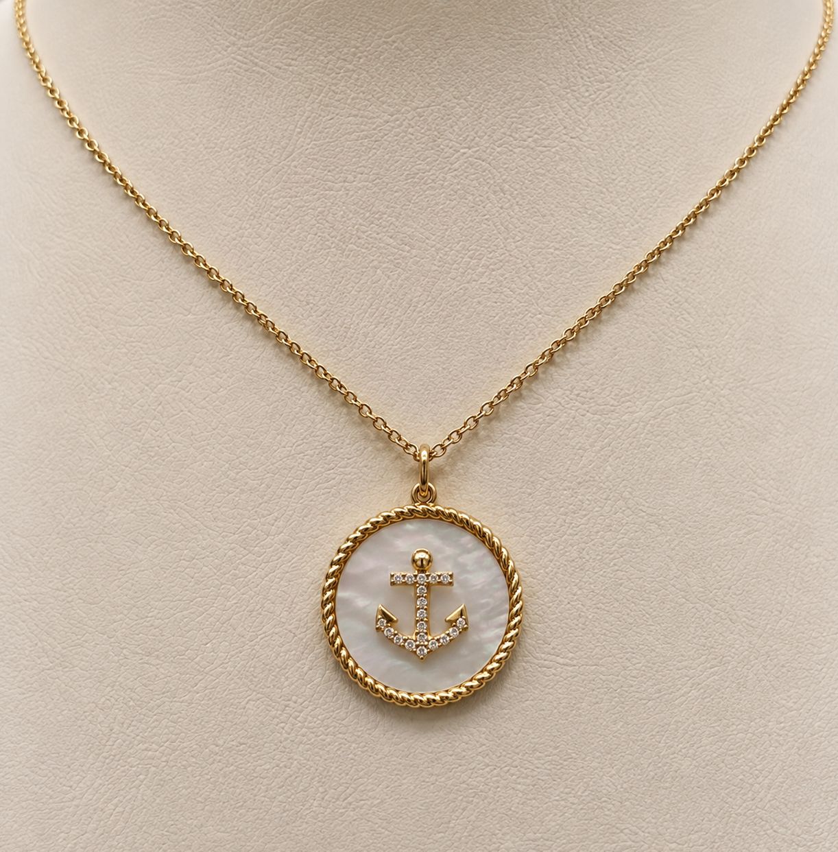 Mother of Pearl &amp; Anchor Pendant
