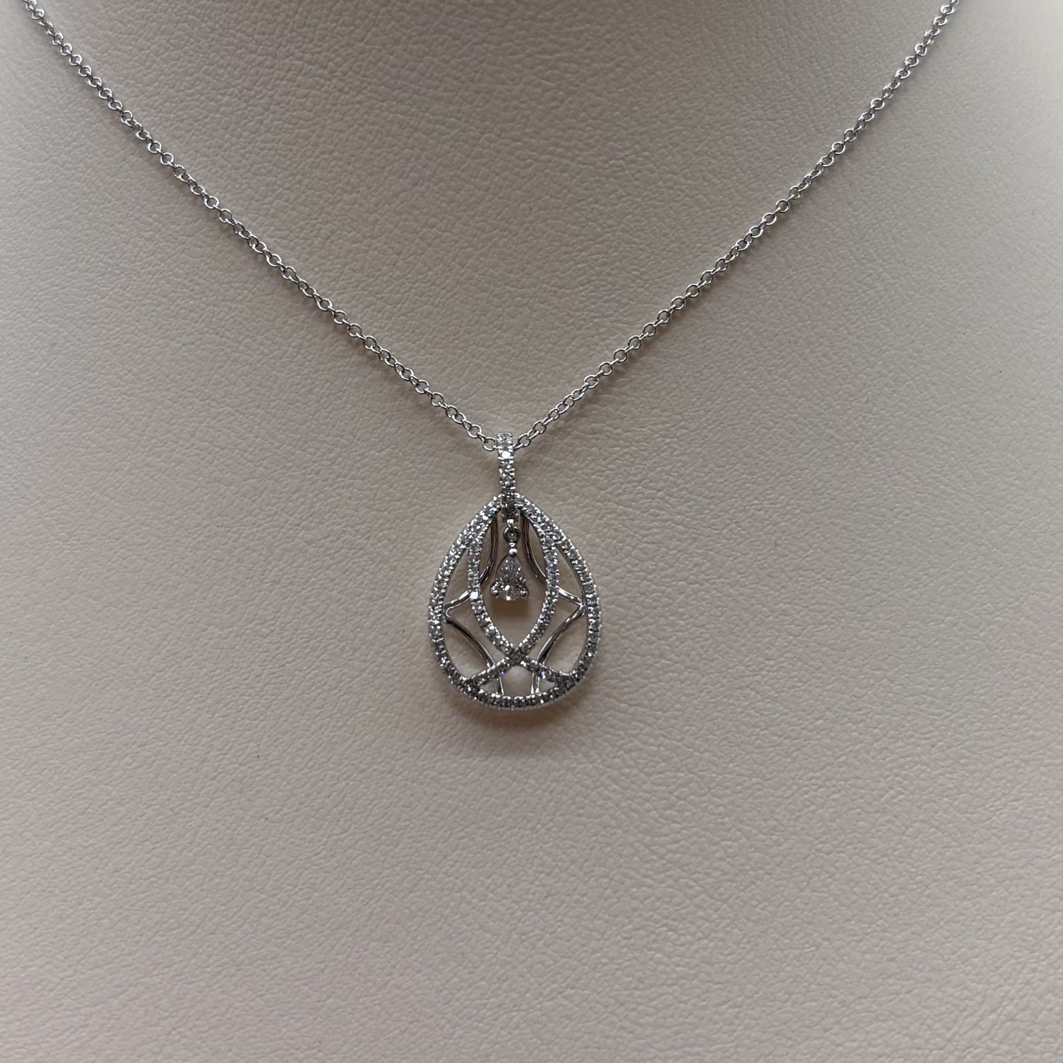 14KW Pear Shaped Diamond Pendant
