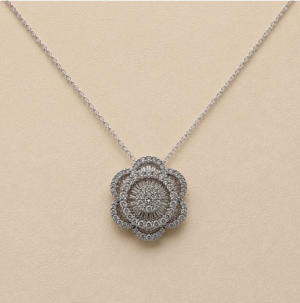 Diamond (1.75ct) Flower Pendant