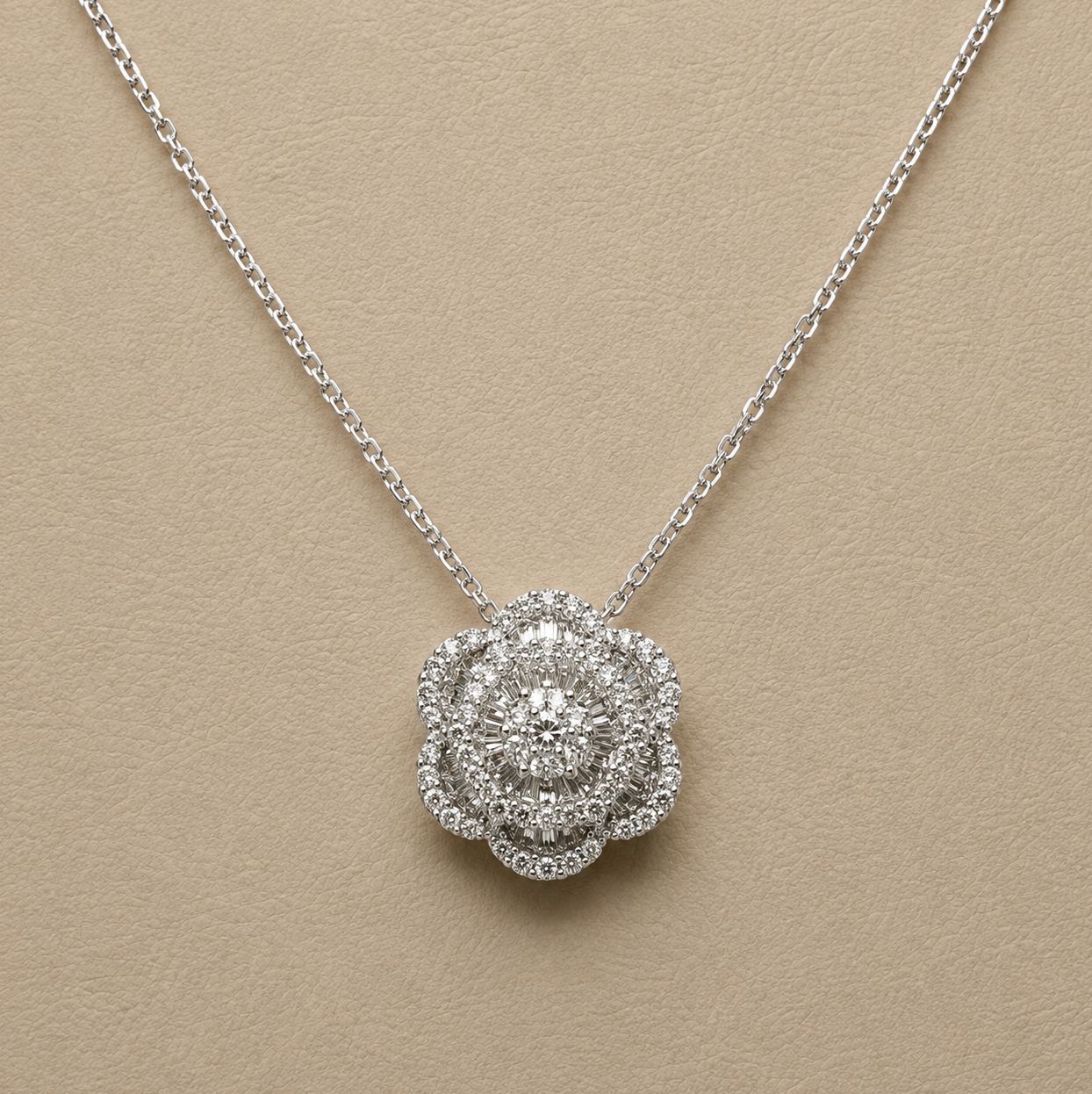 Diamond (1.75ct) Flower Pendant