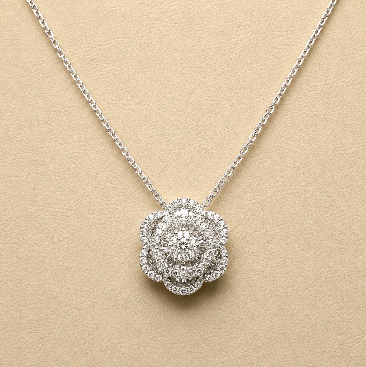 Diamond Flower Pendant