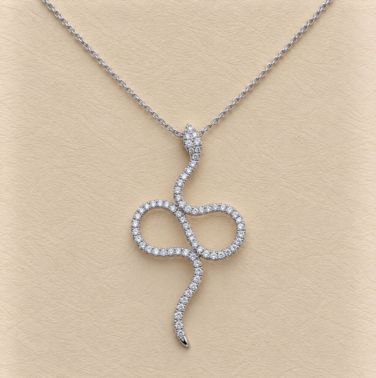 "Serpentina" Diamond Snake Pendant Necklace