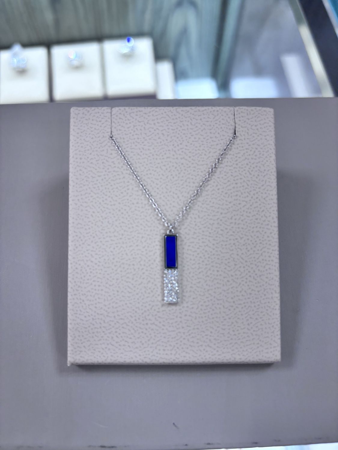 Two-Tone Sapphire &amp; Diamond Bar Necklace Bassali