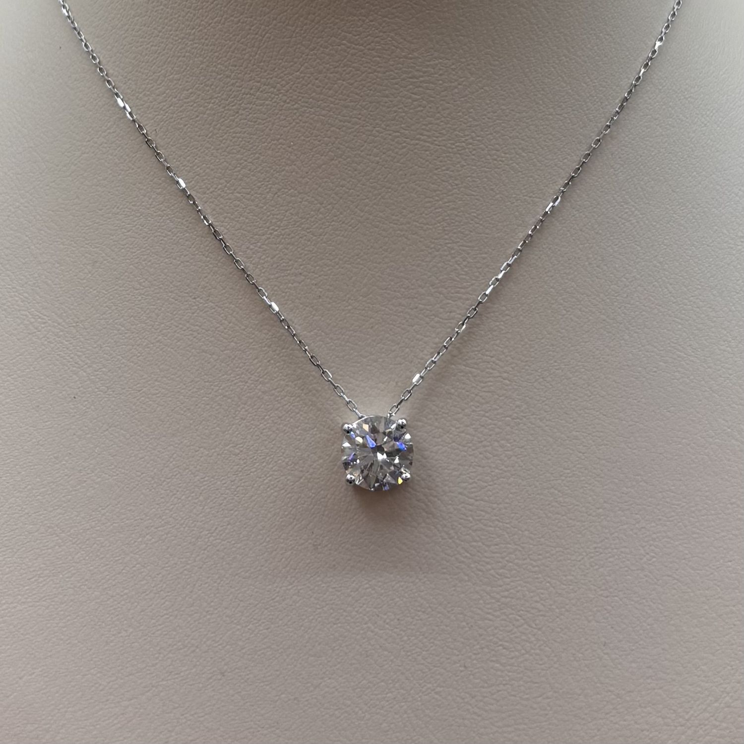 14KW 2.5ct Solitaire Oval-Cut Pendant