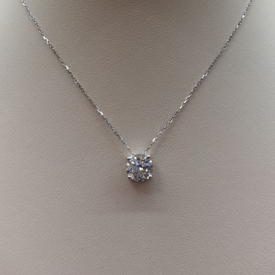 14KW 2.5ct Solitaire Oval-Cut Pendant