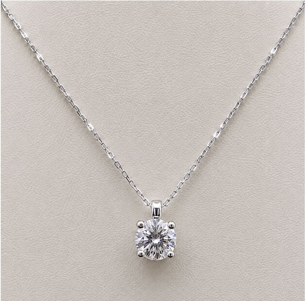 14KW 2.5ct Solitaire Round Cut Pendant