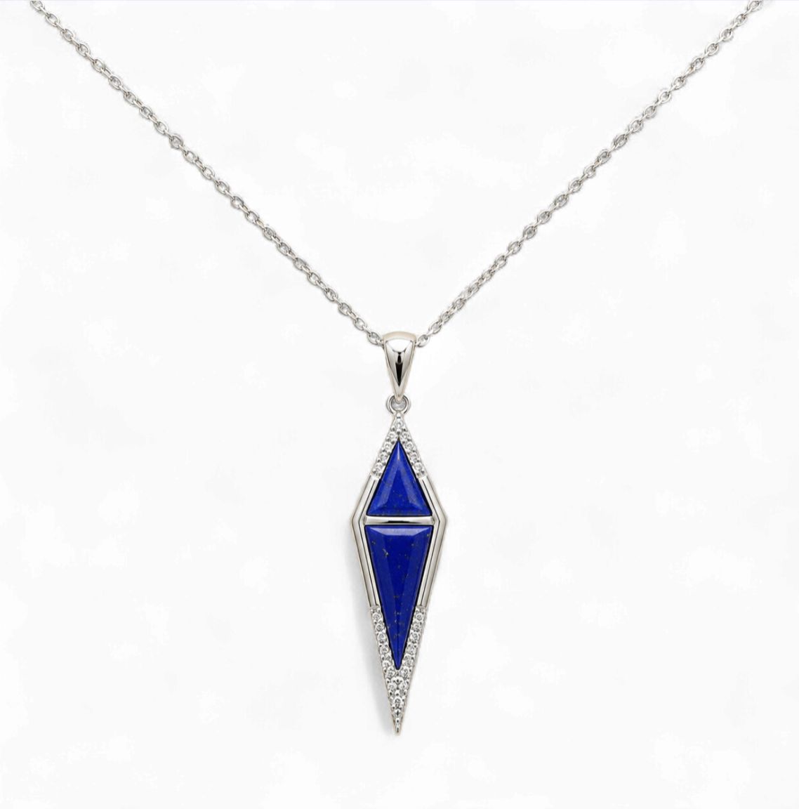 Lapis Lazuli Diamond Halo Kite Pendant