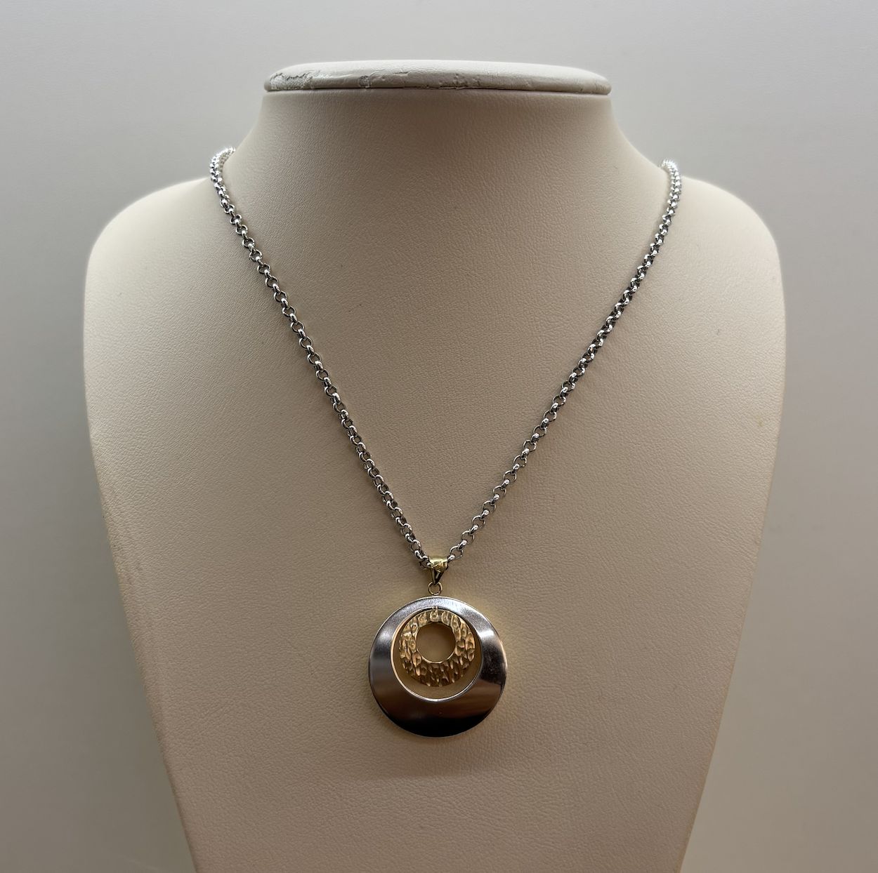 14k Two-Tone 2-Circle Pendant (7g)