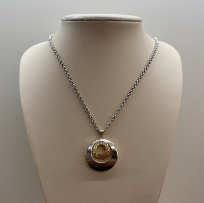 14k Two-Tone 2-Circle Pendant (7g)