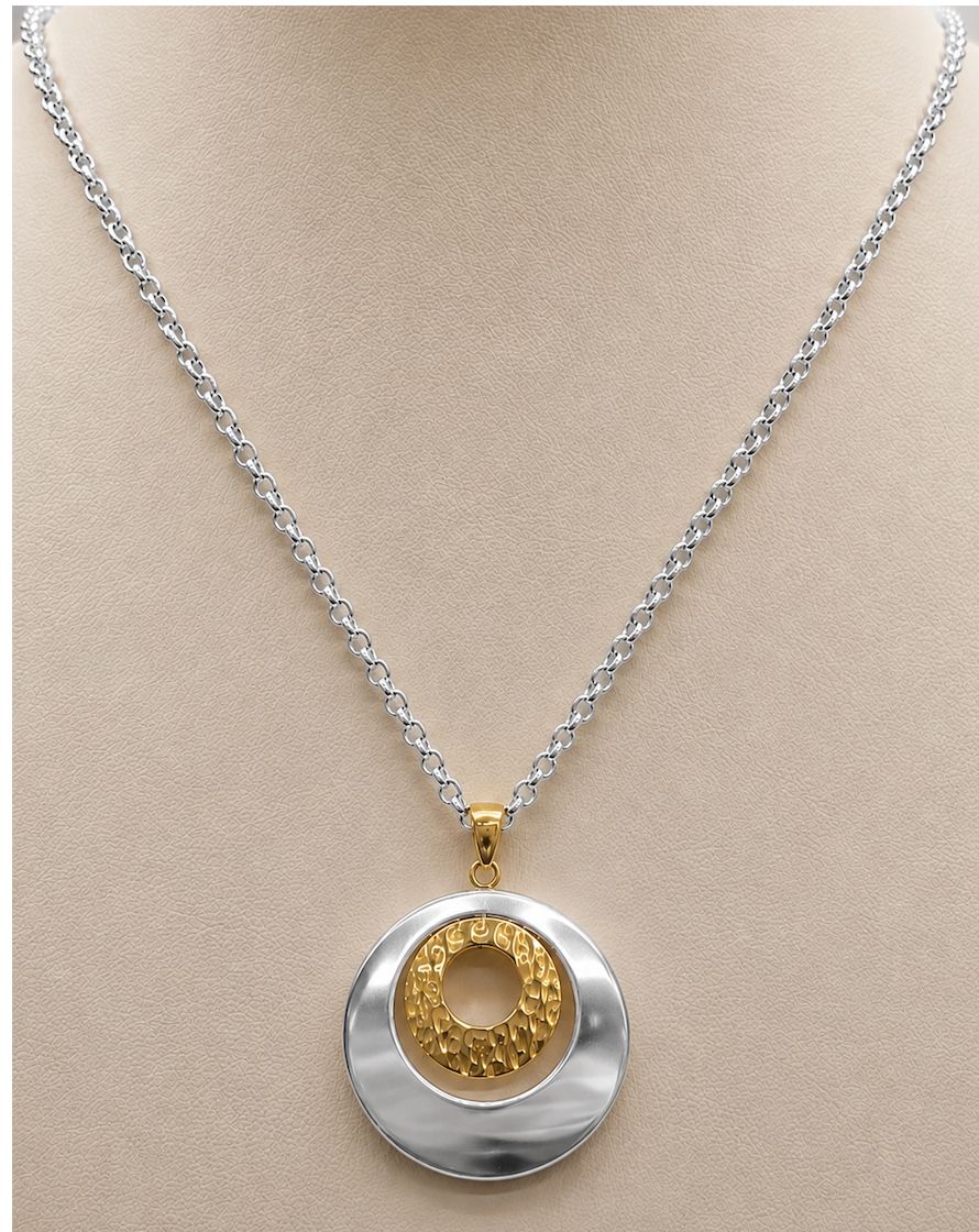 Two-Tone Double Circle Pendant (7g)