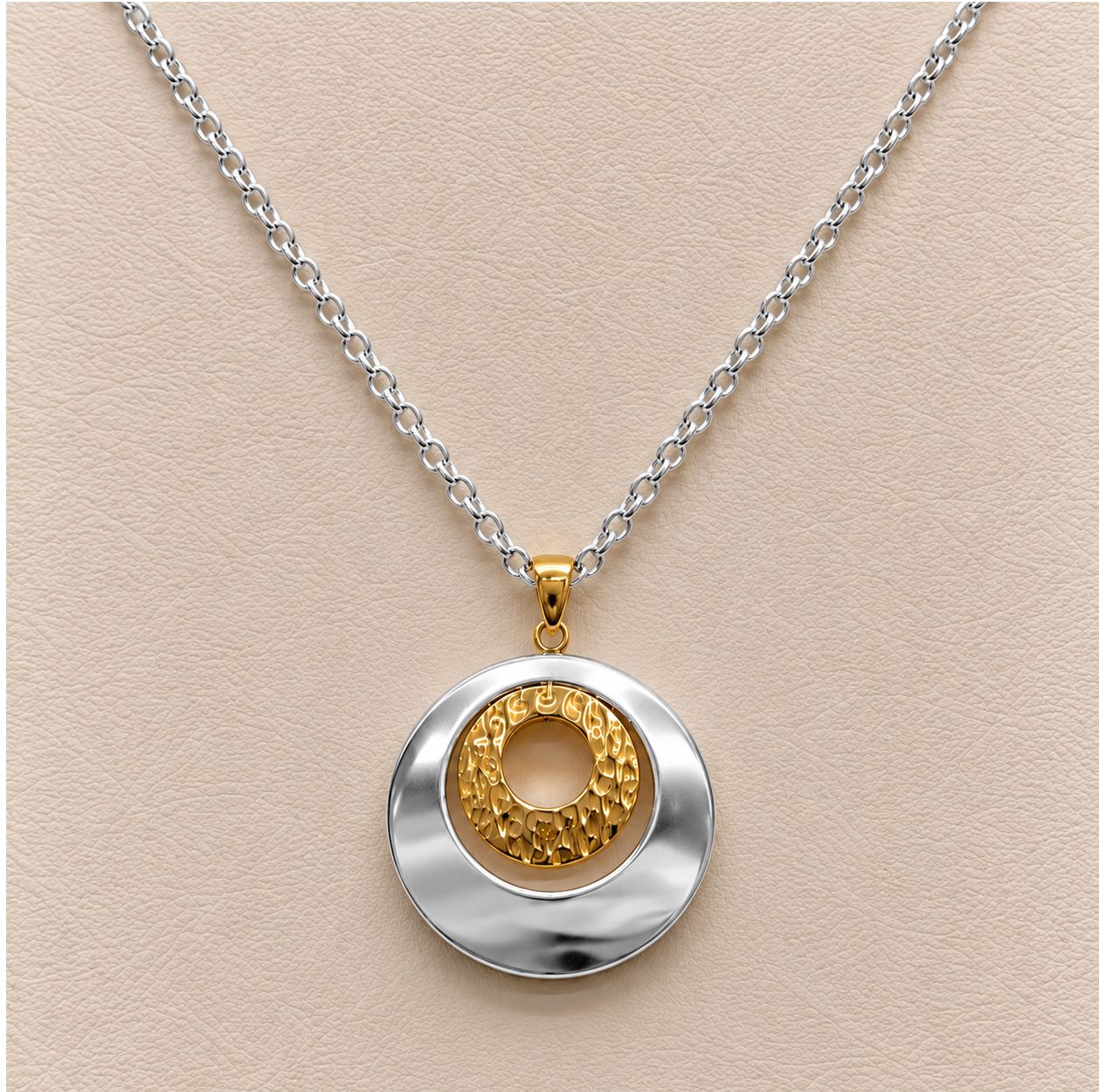 Two-Tone Double Circle Pendant (7g)