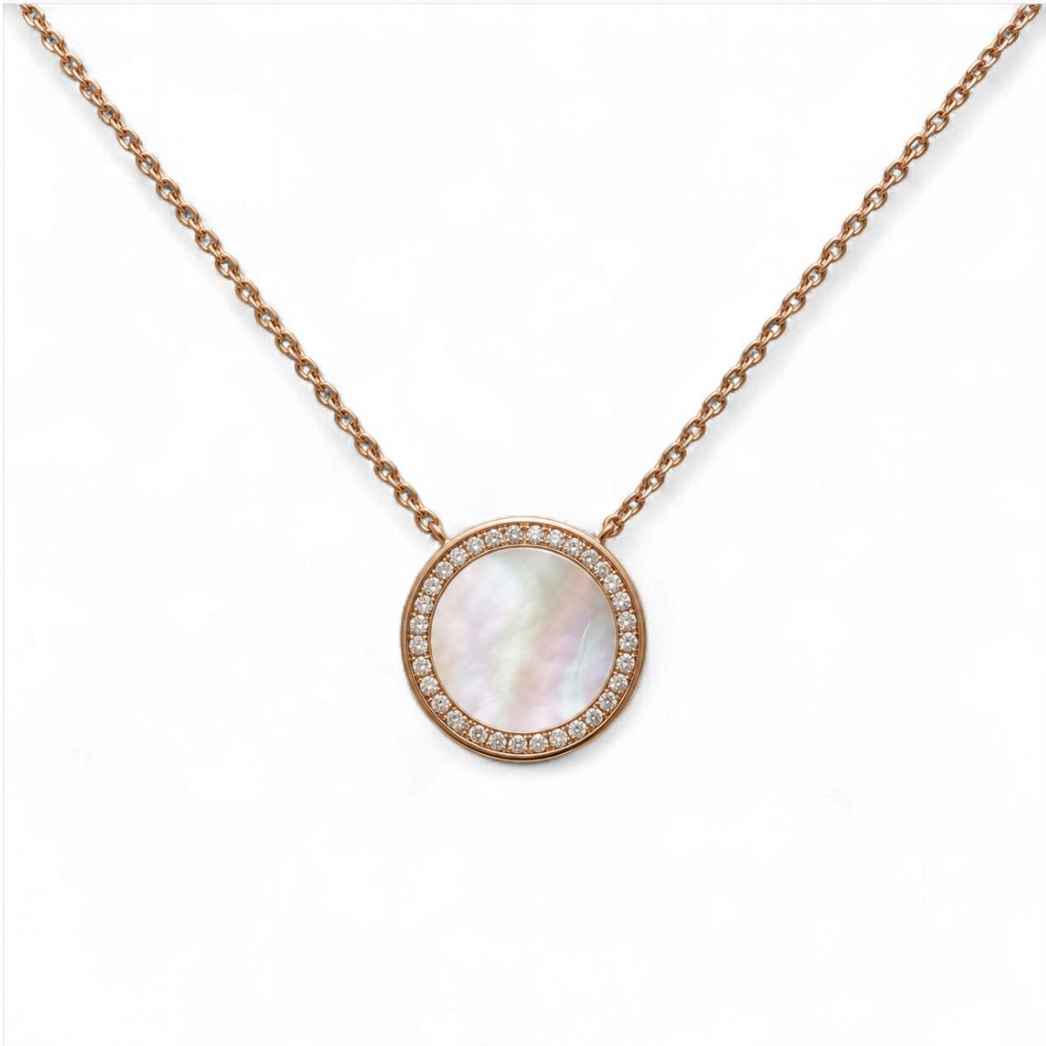 Mother of Pearl Diamond Circle Pendant