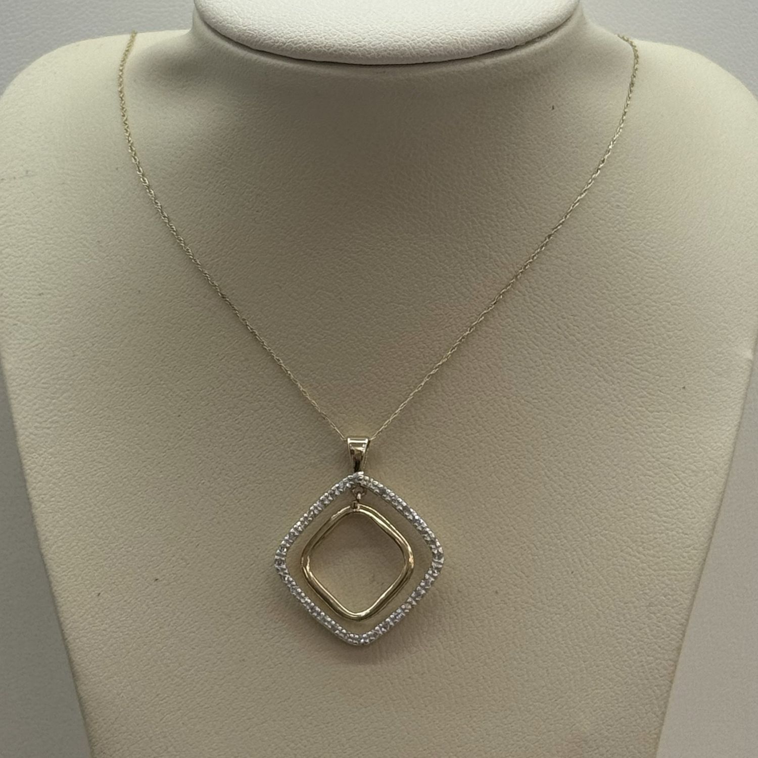 Double Square Dia Pendant