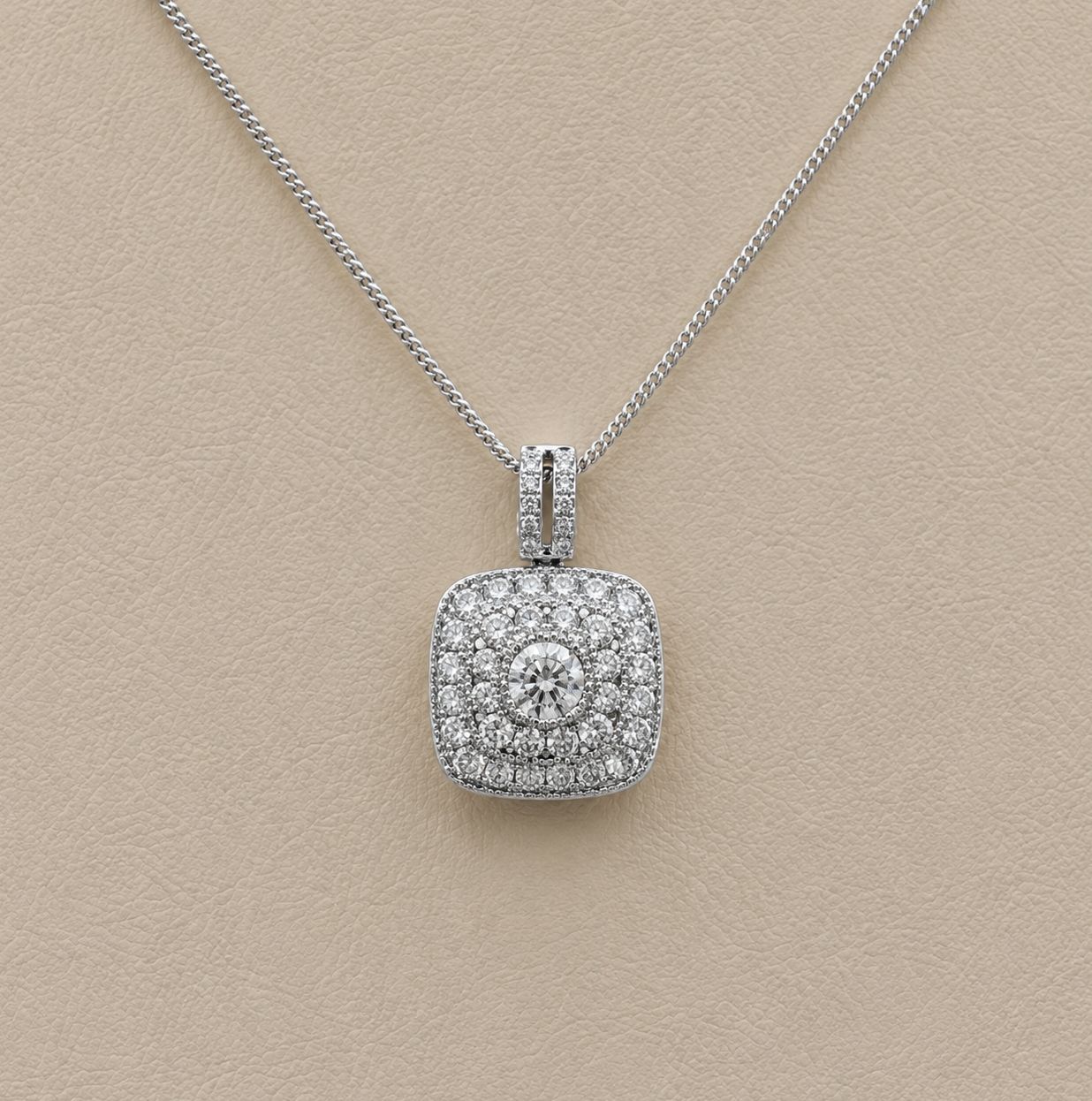 Diamond Cushion Cut Pendant