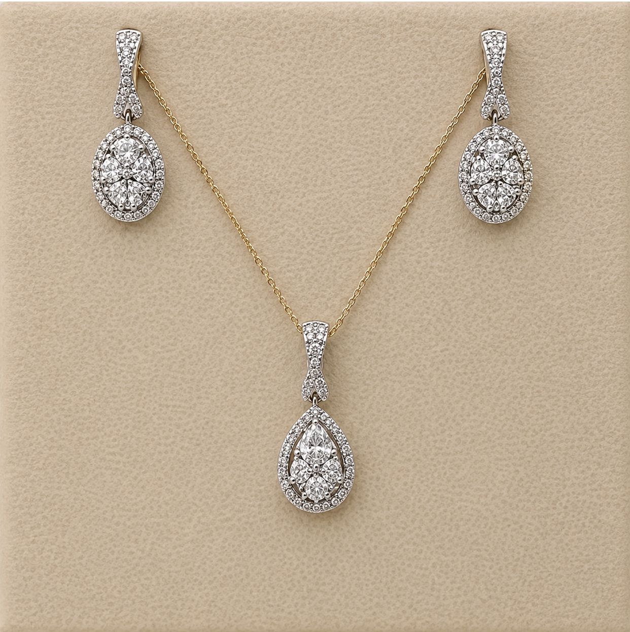 Framed Tear Drop Diamond(0.20ct) Pendant