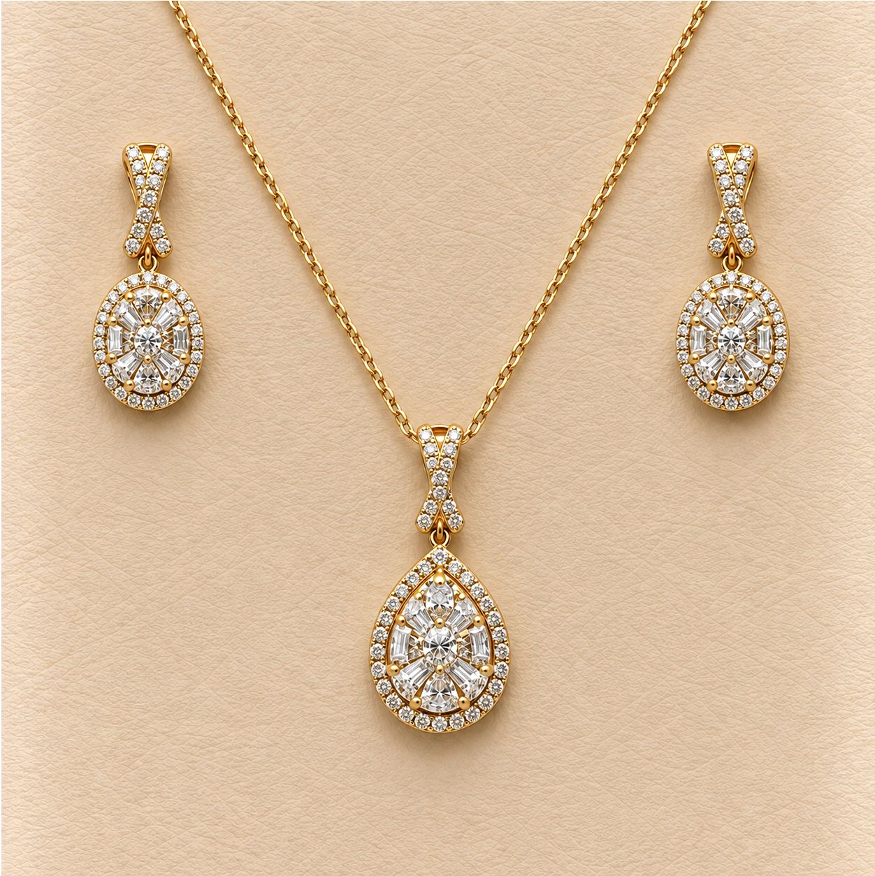 Framed Tear Drop DiamondPendant