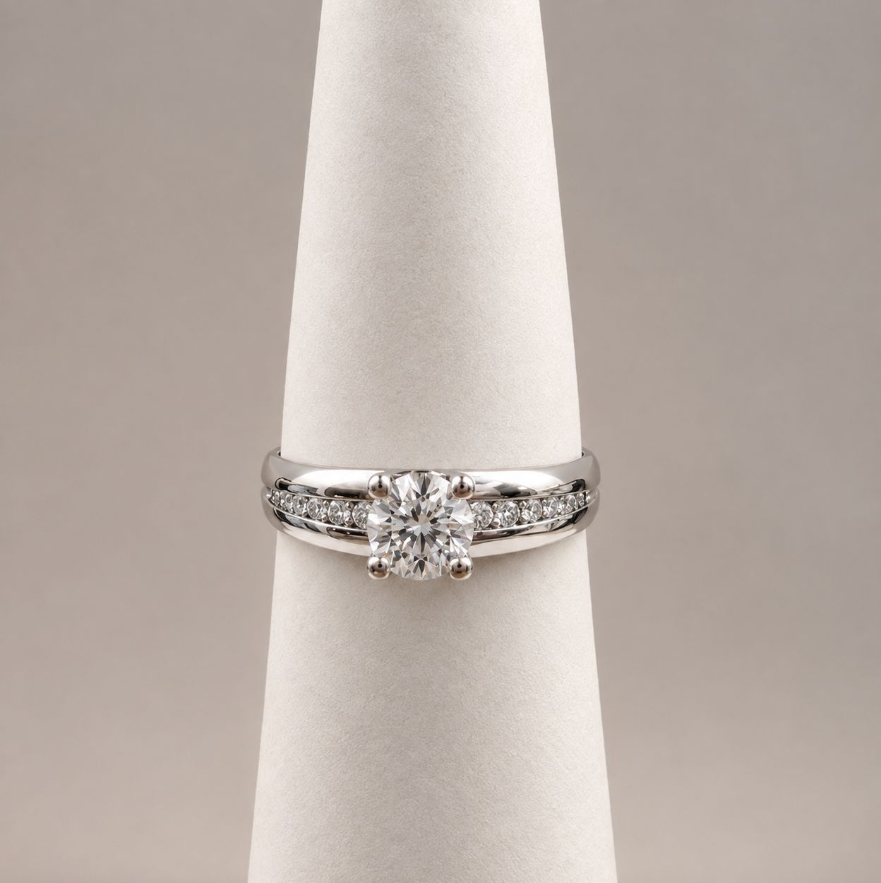 Central Round Large Center Diamond Ring