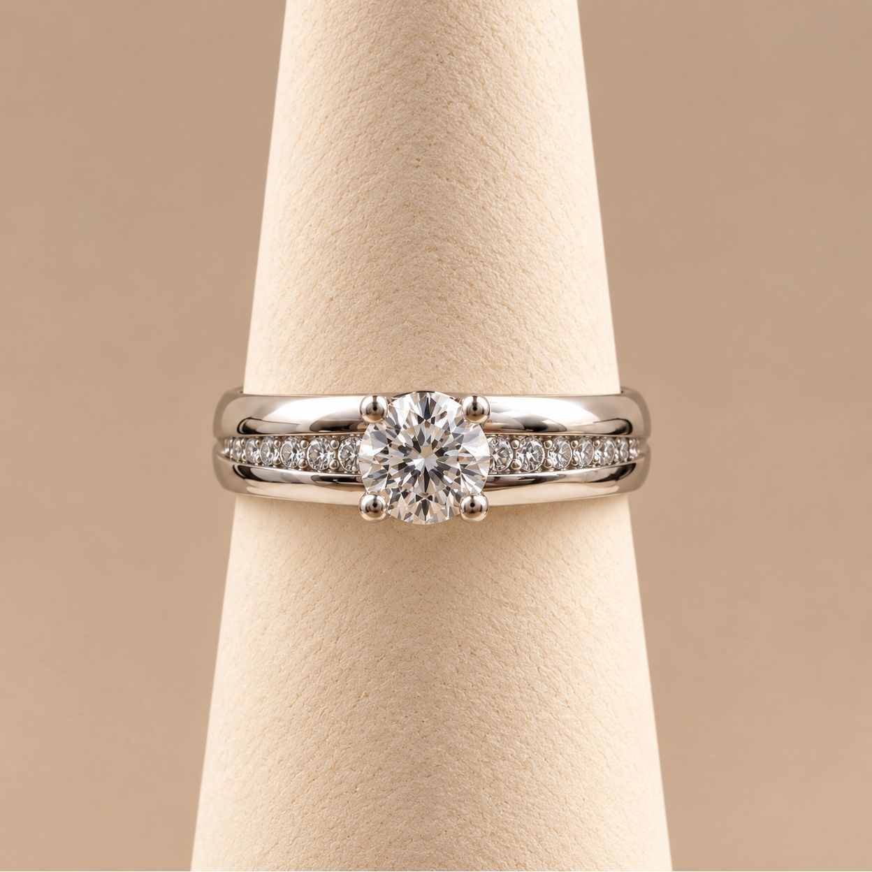 Central Round Large Center Diamond Ring