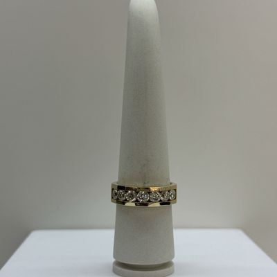 Men's YG Dia Flat Edge Channel Set Ring