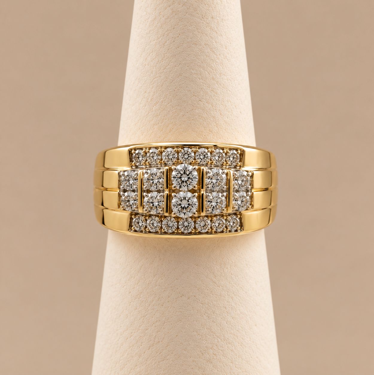 Men's Multi-Row Round Diamond Band (6.0g)