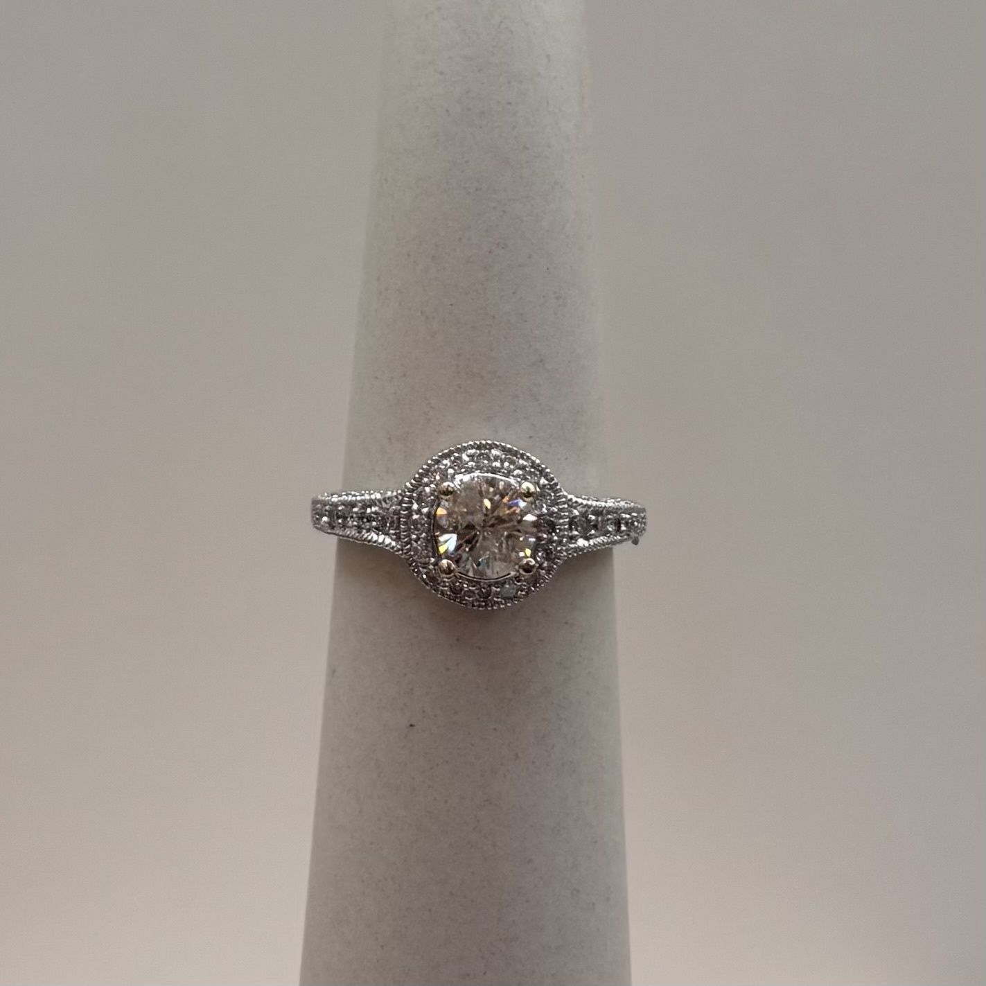 14KW "Vivian" Vintage Diamond Halo Ring