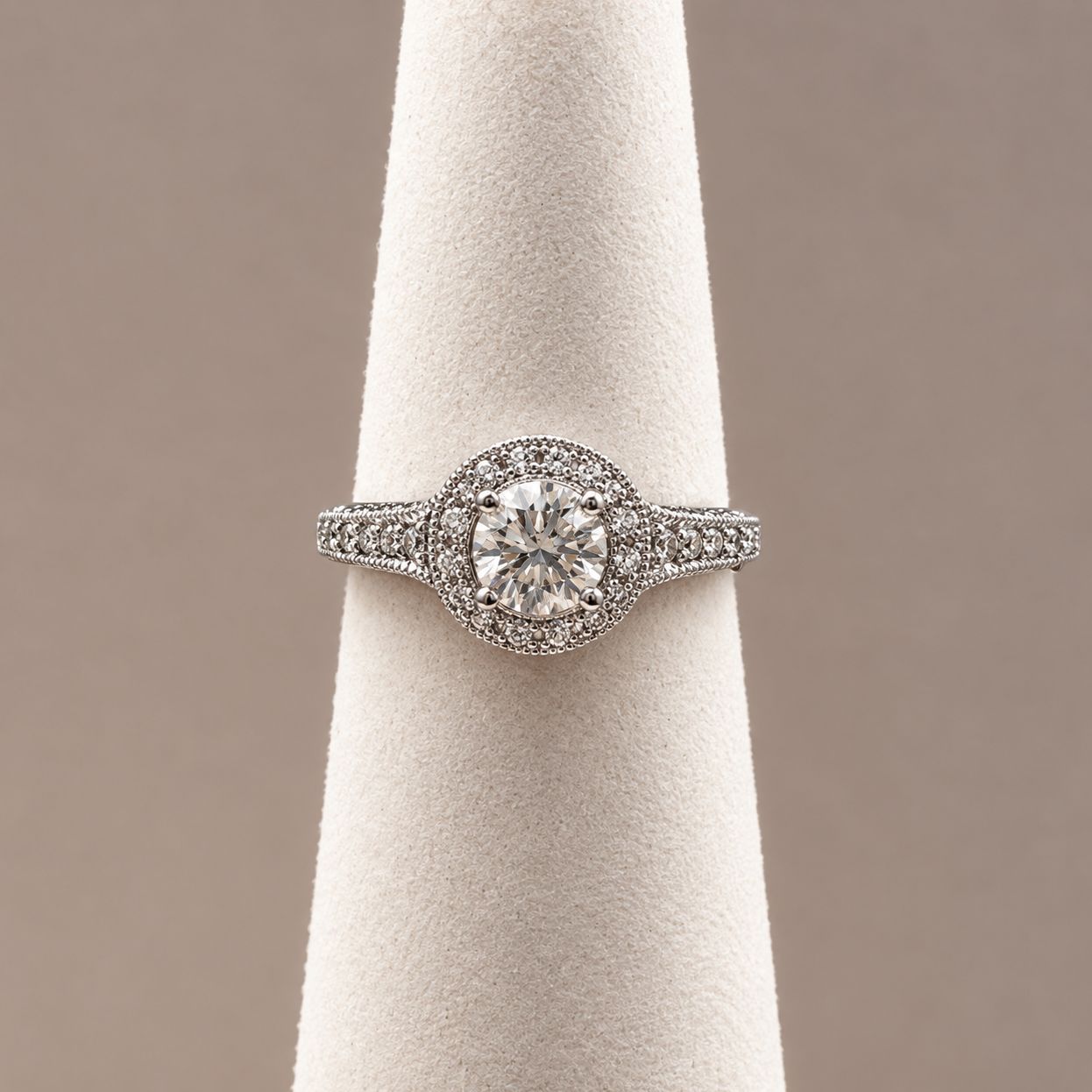 "Vivian" Vintage Diamond Halo Ring