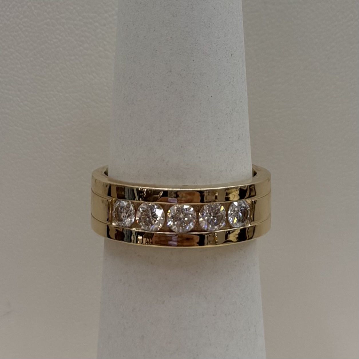 14KY Men's Two-Tone Round Diamond Ring (1.03tdw) (Size 10.5-Resizable)