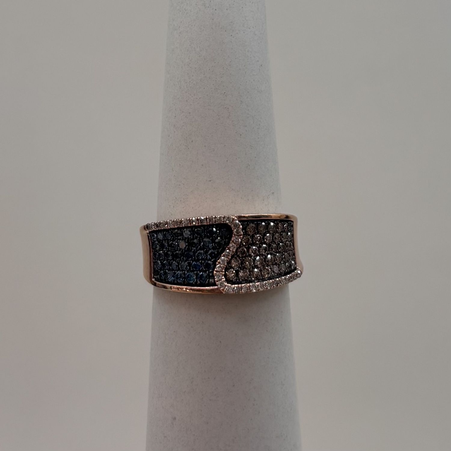 10KR Blue &amp; Chocolate Diamond (0.75tdw) Ring