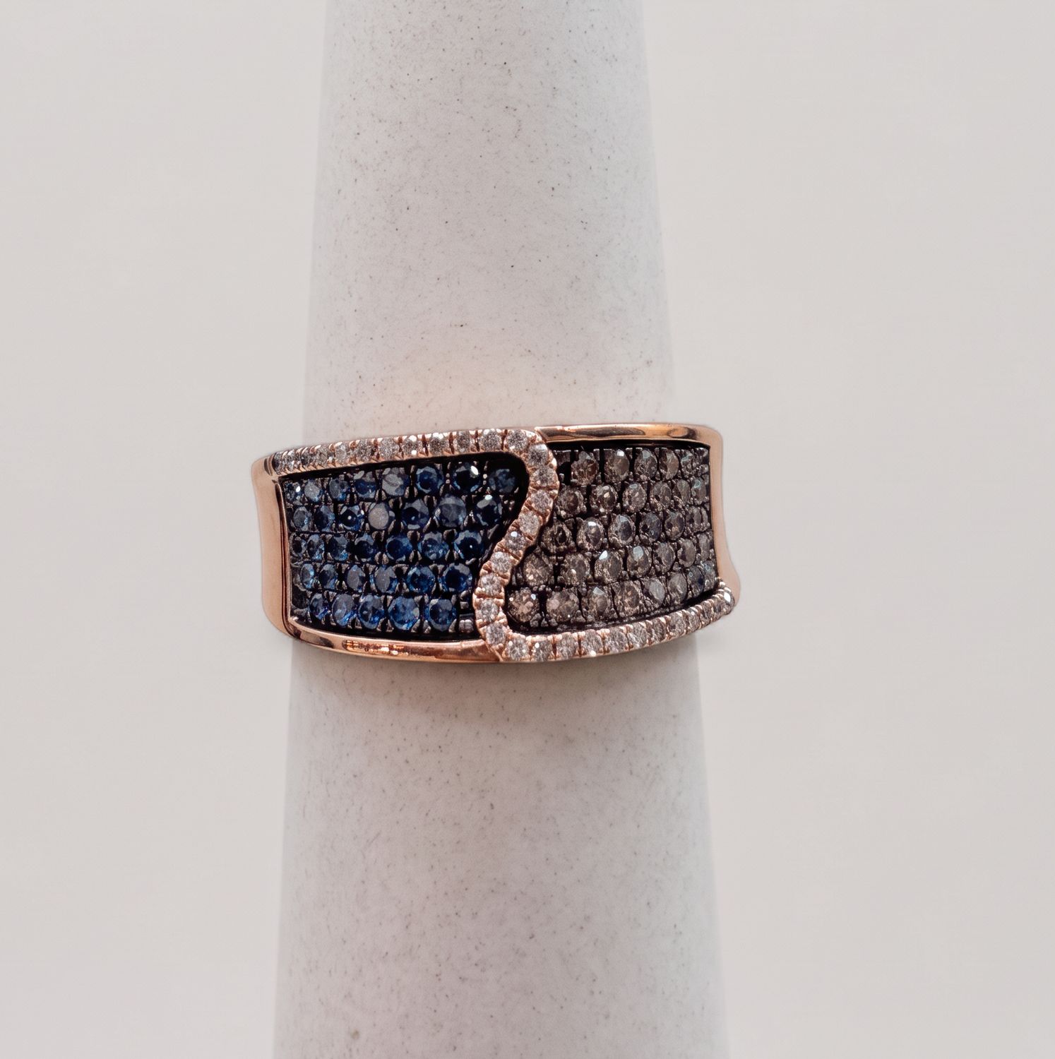 Blue &amp; Chocolate Diamond (0.75tdw) Ring