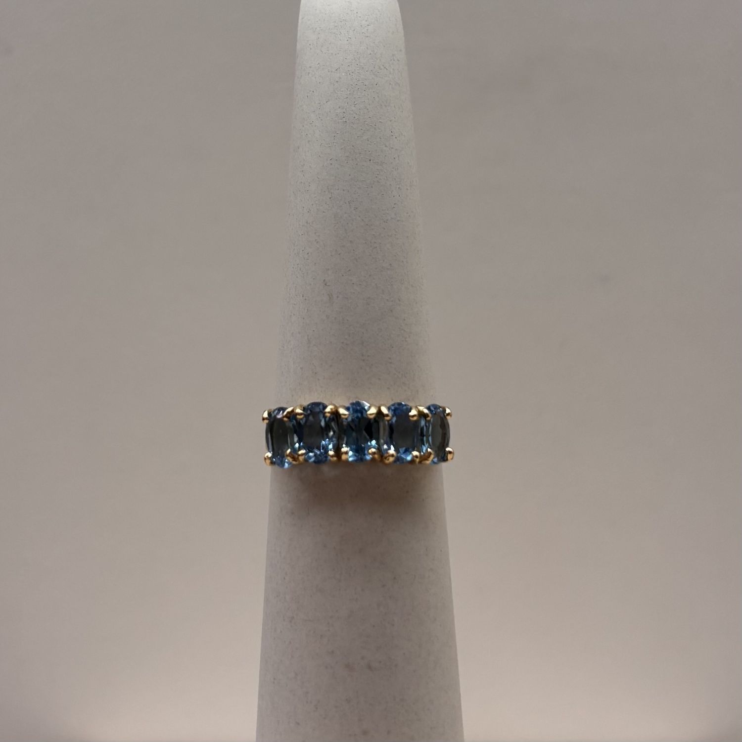 10KY 5-Stone Blue Topaz Ring