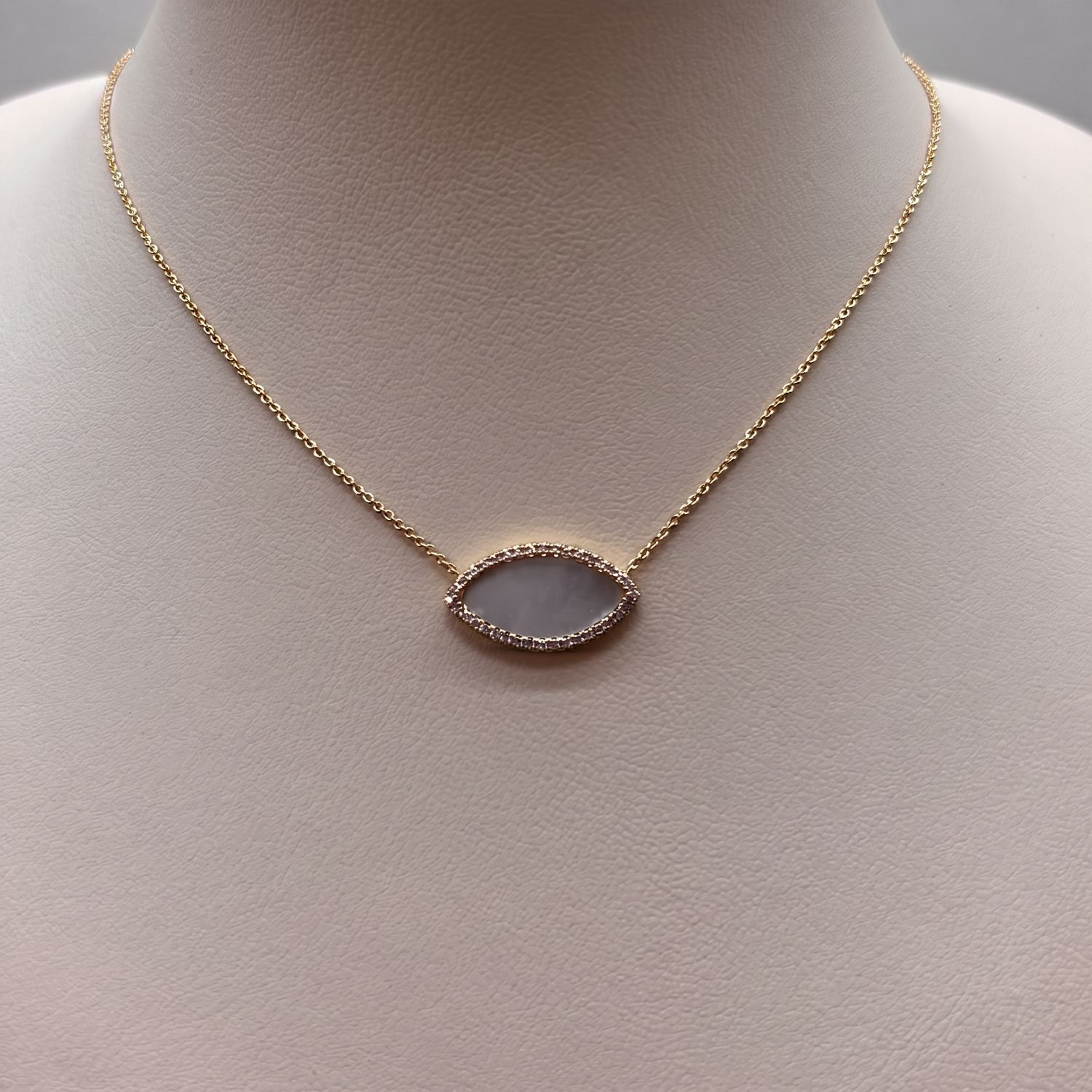 Mother of Pearl &amp; Diamond Valencia Necklace