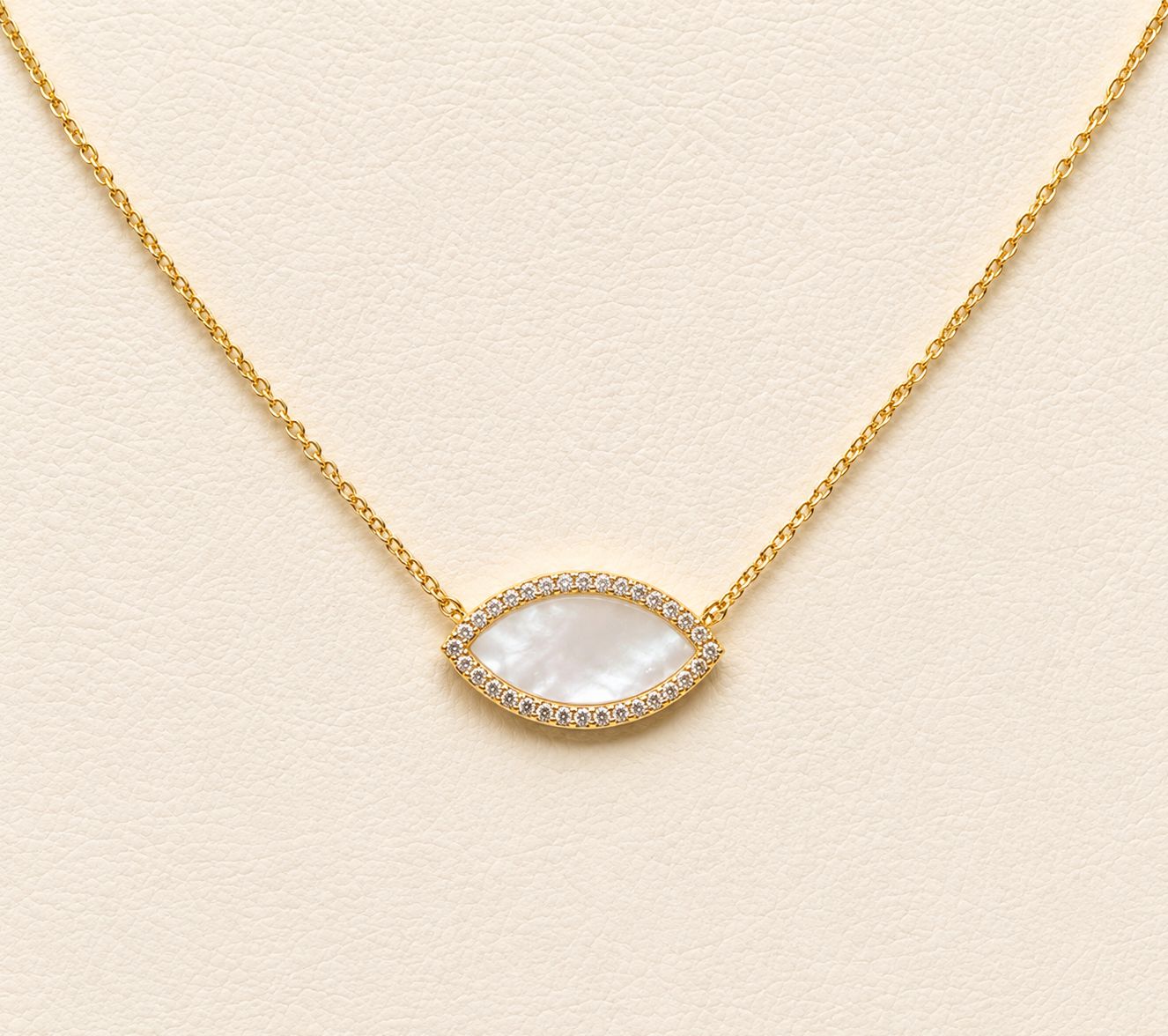 Mother of Pearl Diamond Halo Valencia Pendant