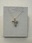 Double Cross Diamond Pendant w/Chain