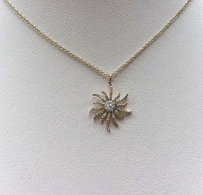 14KY Diamond Sun Necklace