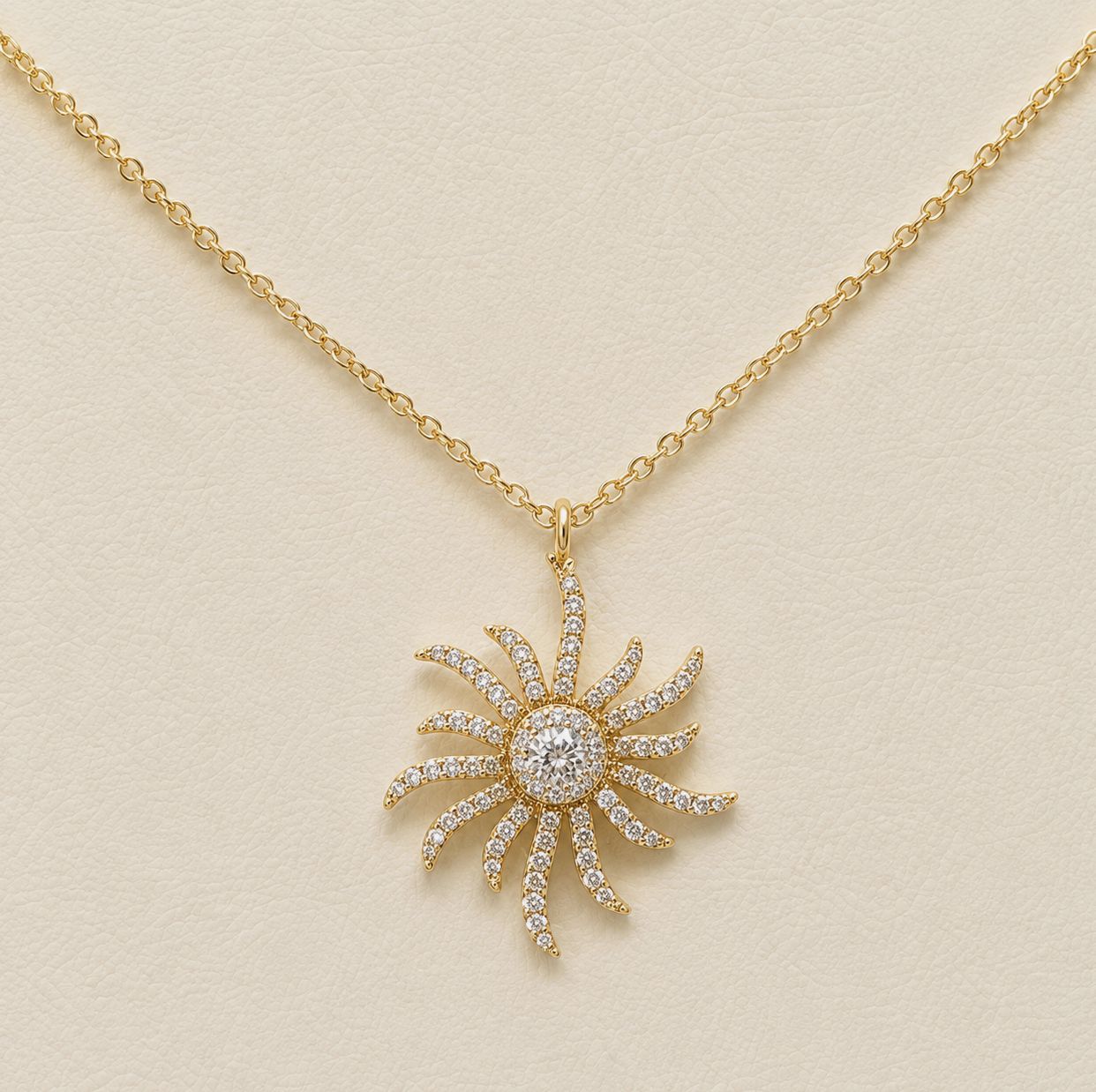 Diamond Sunburst Necklace