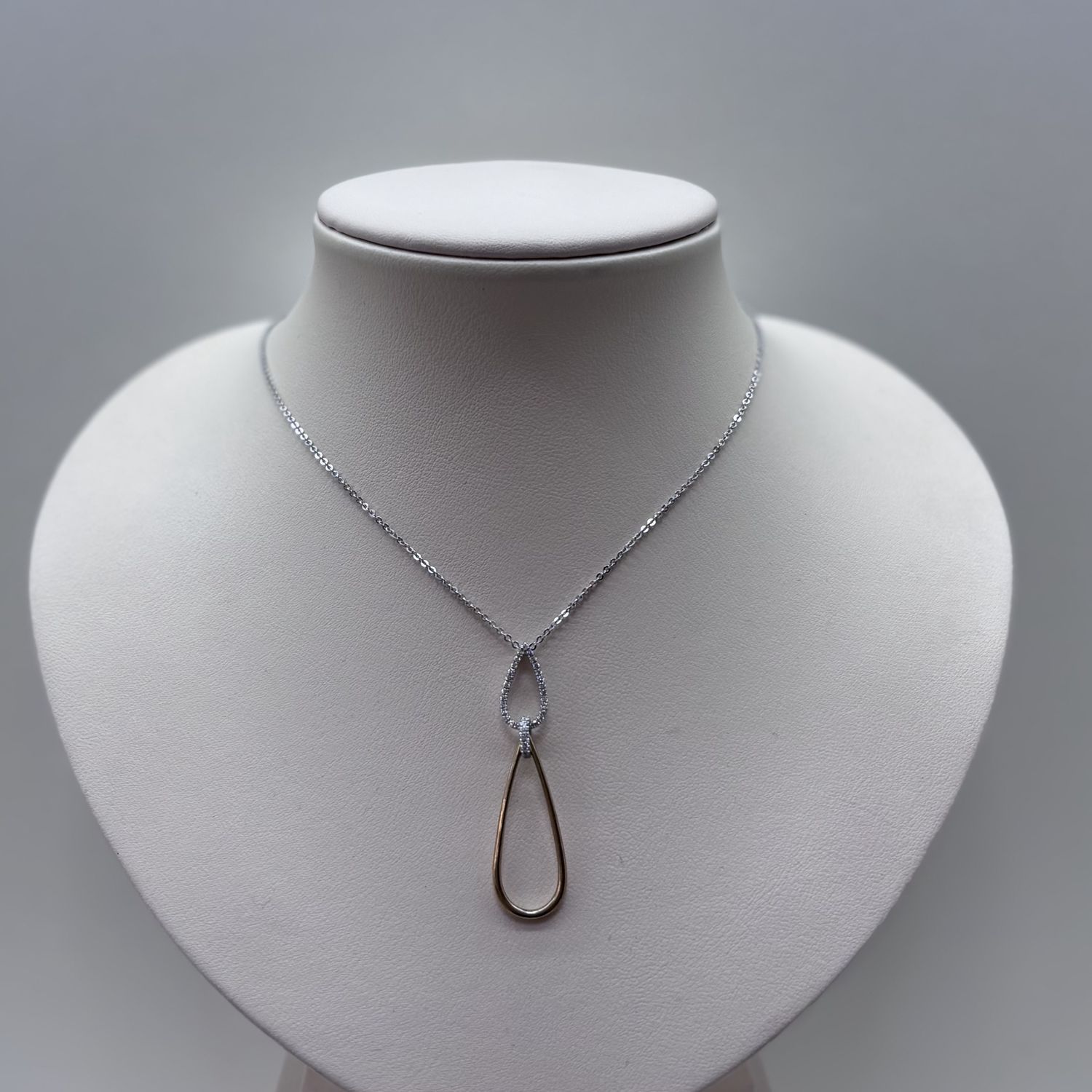 14KYW Two-Tone Gold Diamond Pendant Bassali