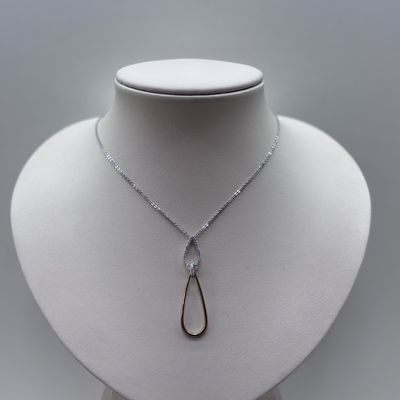 14KYW Two-Tone Gold Diamond Pendant Bassali