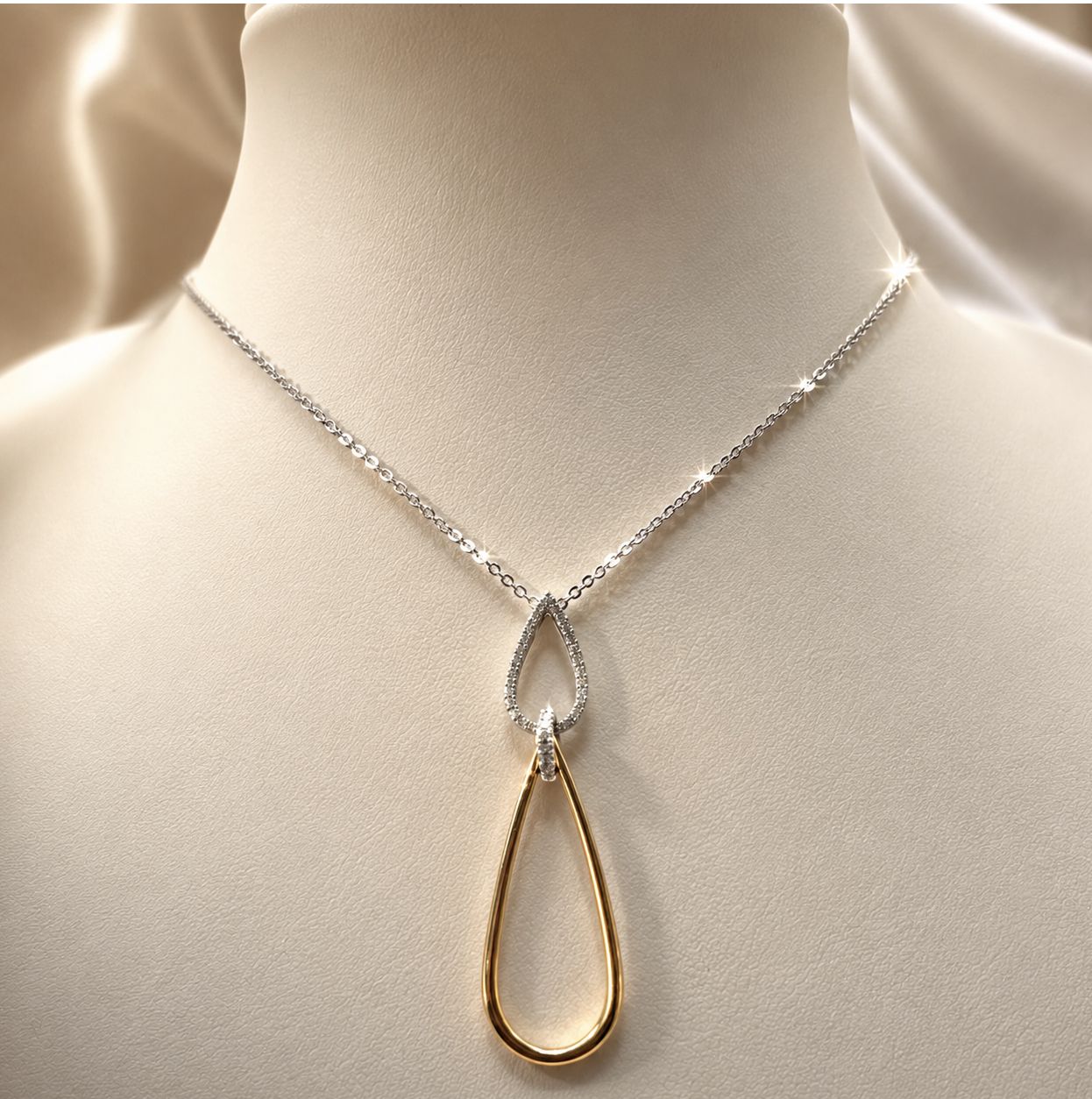 Interlocking Teardrop Diamond Pendant