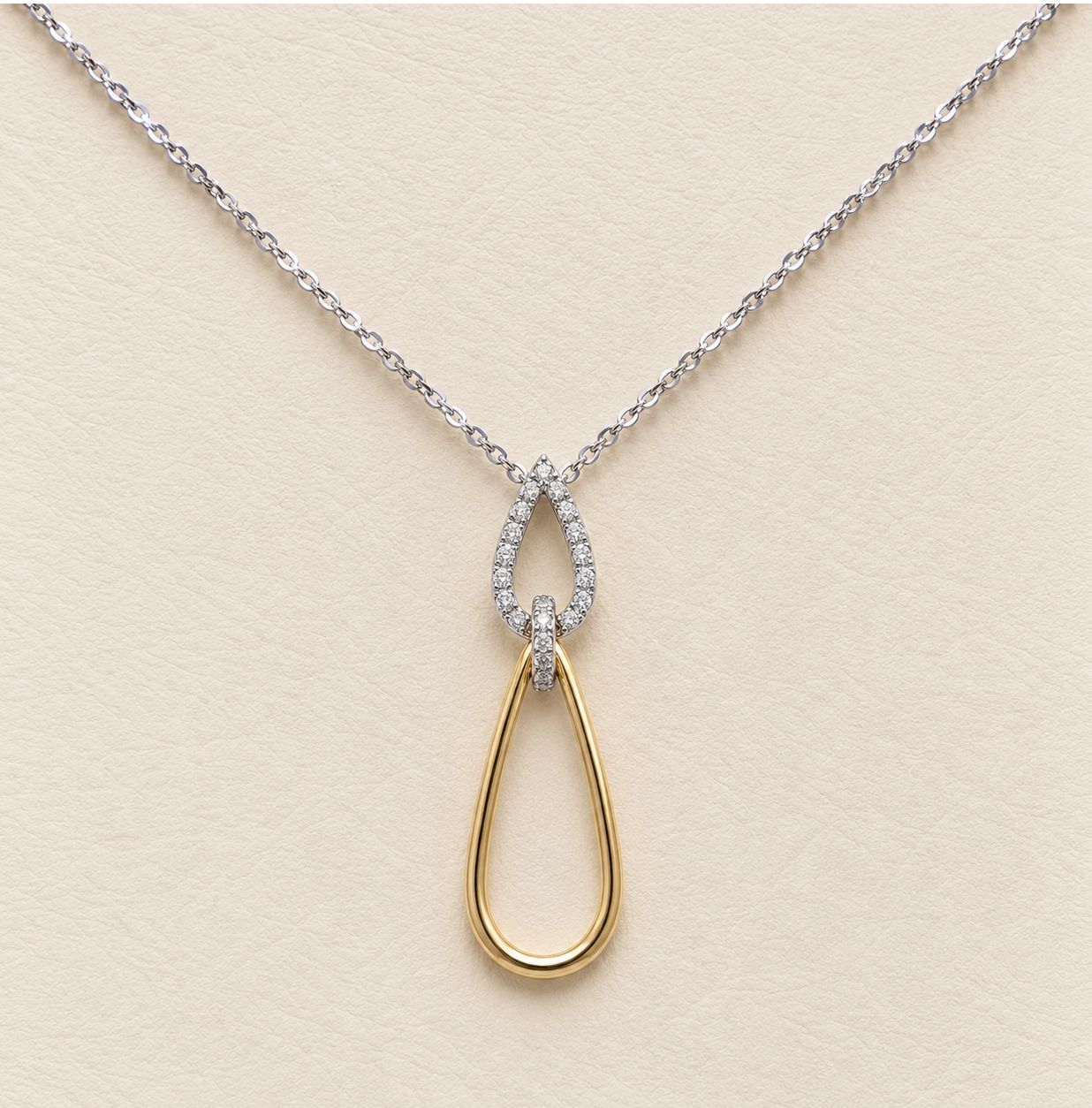 Interlocking Teardrop Diamond Pendant
