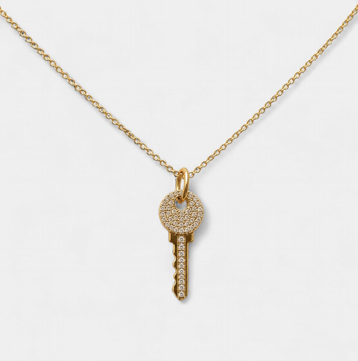 Vertical Diamond Key Necklace