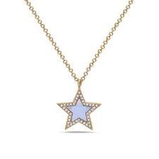 Star Pendant Necklace with Diamond Halo Bassali