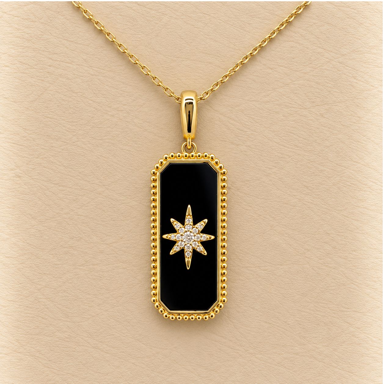 Diamond and Onyx Medallion Pendant-Bujukan