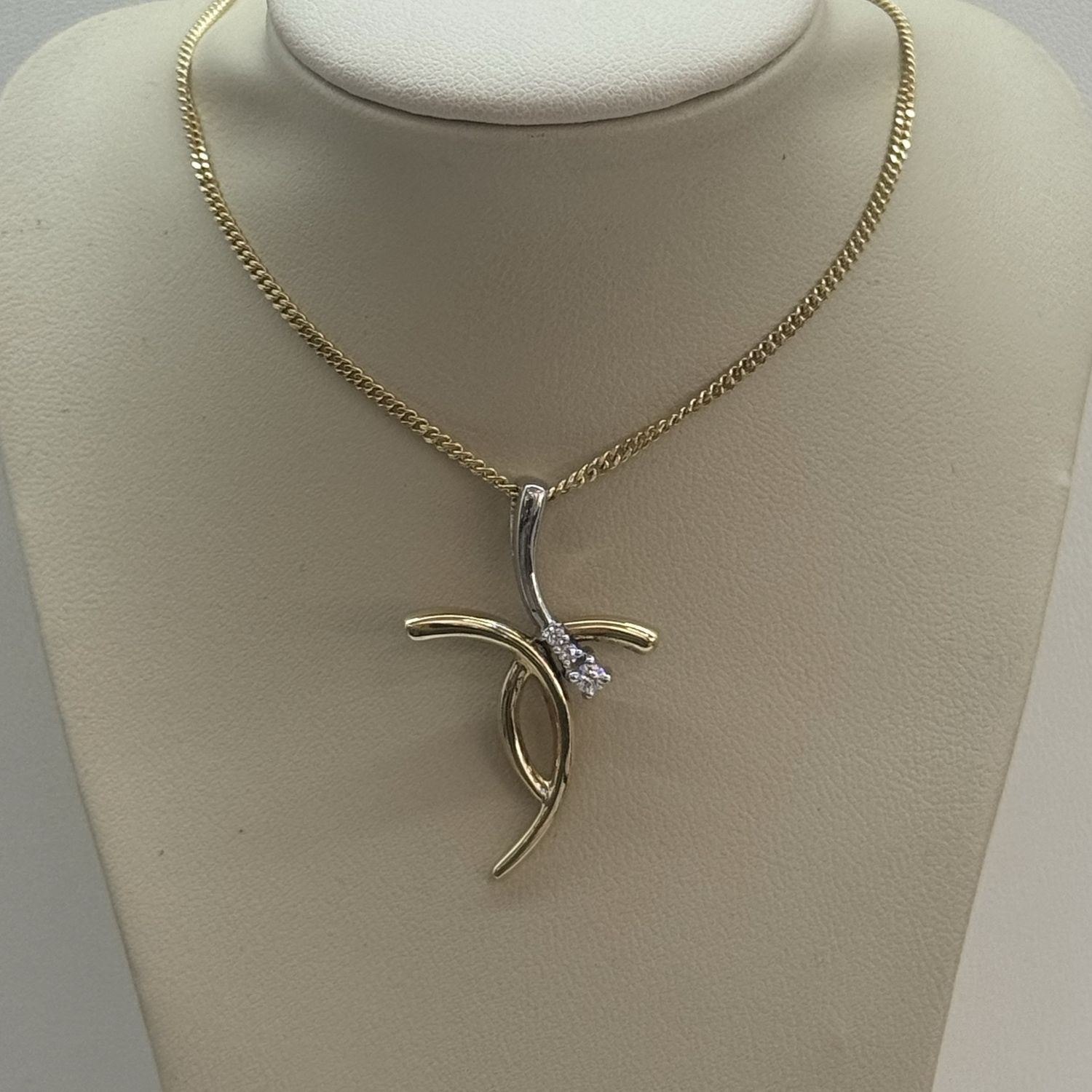 3-Stone Diamond Cross w/Chain