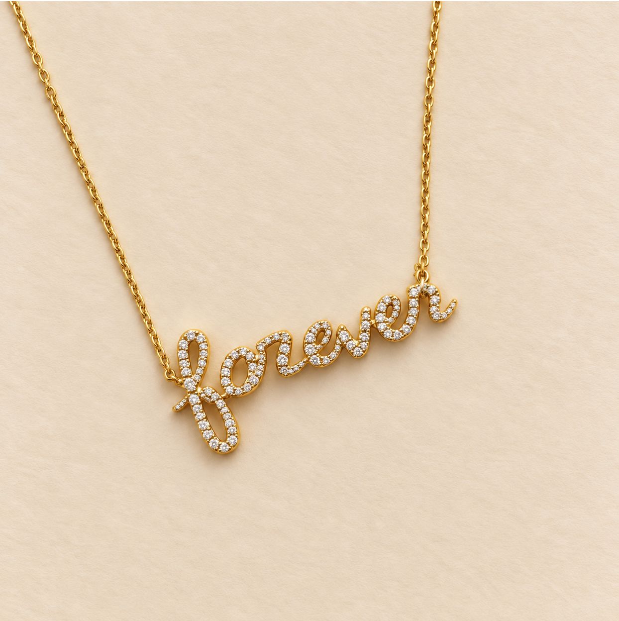 "Forever" / "Faith" Diamond Pendant, Material: "Forever" (10k Yellow Gold)