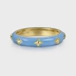 14K Y.G Blue Enamel LR