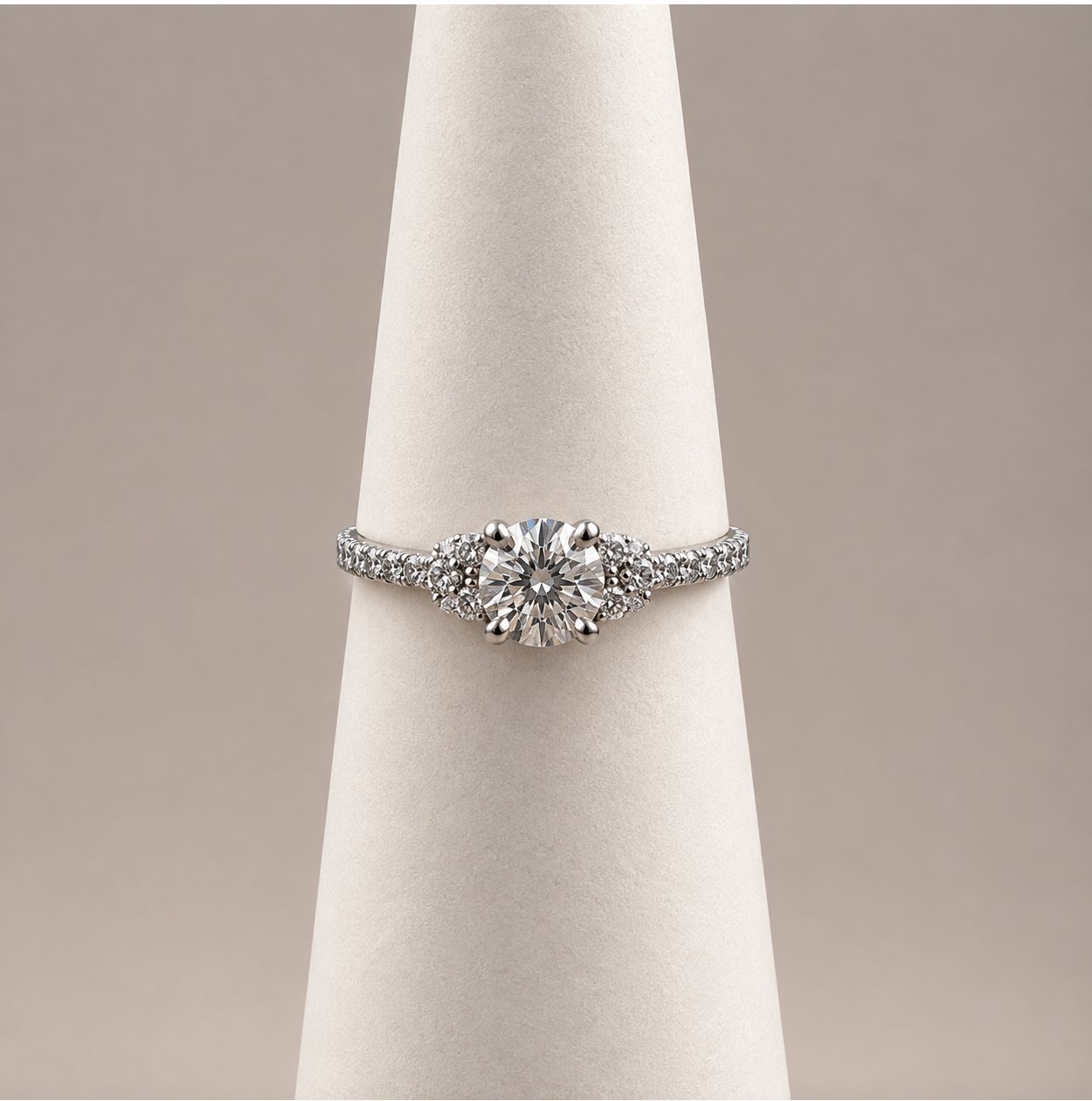 White Gold Round "PPF" Diamond Ring